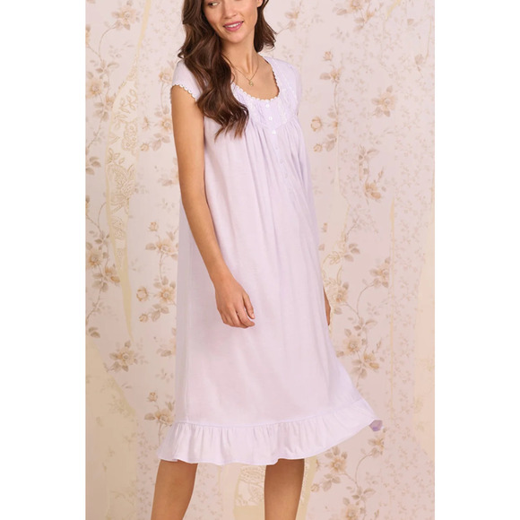 NWT Eileen West SOFT LAVENDER KNIT WALTZ NIGHTGOWN - SOFT LAVENDER  size XS - Picture 1 of 8
